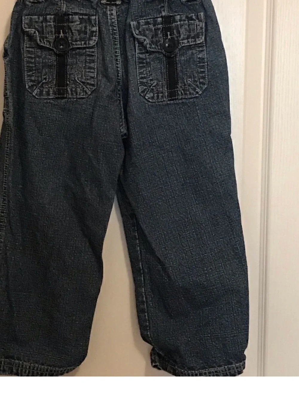 GAP Girls' Dark Blue Cropped Wide-Leg Jeans